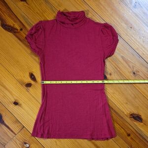 Women's Red Turtleneck Top